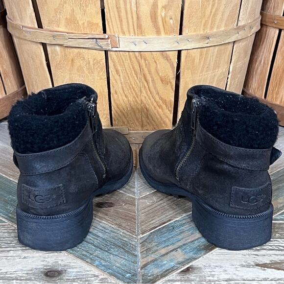 UGG Benson Brown Suede Wool Lined Waterproof Zip-Up Ankle Boots Womens Size 7.5 - Picture 8 of 13